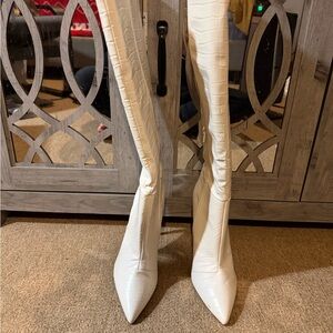 Express White Over the Knee Boots